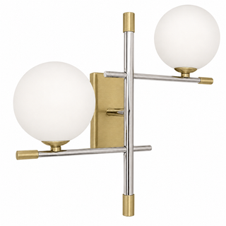 STAINLESS STEEL POLISHED/BRUSHED BRASS DUAL AXLE SCONCE