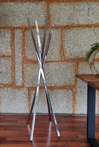 4-HOOK STAGGERED COAT RACK POLISHED STAINLESS STEEL