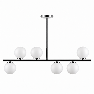 BLACK LACQUERED/POLISHED STAINLESS STEEL CEILING HOOD WITH 6 SPHERES