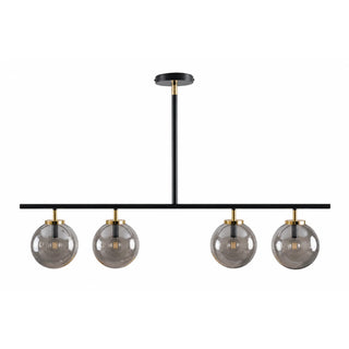 HOTTE DÉCORATIVE BARRE 4L LAQUÉE NOIR/LAITON POLI