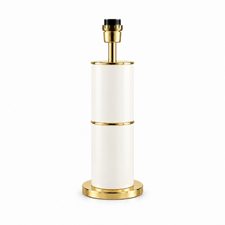 LAMPE DE TABLE 2X100 LAQUÉ BLANC/LAITON POLI