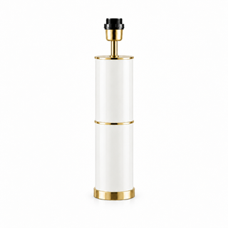 BOUGEOIR TABLE 2X120 G. LAITON POLI/LAQUÉ BLANC