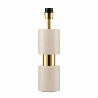 LAMPE DE TABLE 2 TUBES 120 LAQUÉ BEIGE + TUBE 76 LAITON POLI