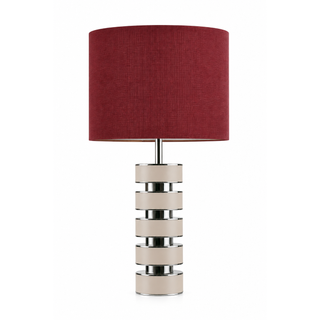 BEIGE STAINLESS/LACQUERED LIGHTHOUSE TABLE CANDLE