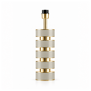 TAUPE LACQUERED/POLISHED BRASS TABLE LAMP