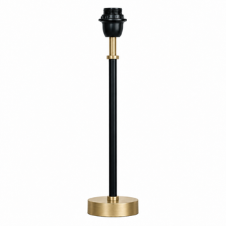 TUBE TABLE LAMP 14 ROUND BASE LACQUERED BLACK/POLISHED BRASS