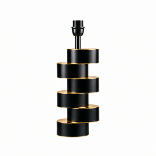 CAND. TABLE 6 OFF-CENTER DISCS BLACK LACQUER/POLISHED BRASS