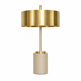 BEIGE/BRUSHED BRASS MUSHROOM SIDE TABLE