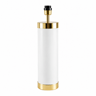 LACQUERED TUBE DINING TABLE 120 WITH POLISHED BRASS COLLARS