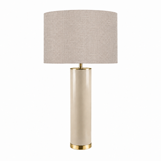 TUBE TABLE LAMP 120 BEIGE LACQUERED/POLISHED BRASS