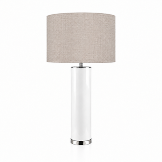 TUBE TABLE CANDLESTICK 120 WHITE LACQUERED/POLISHED STAINLESS STEEL