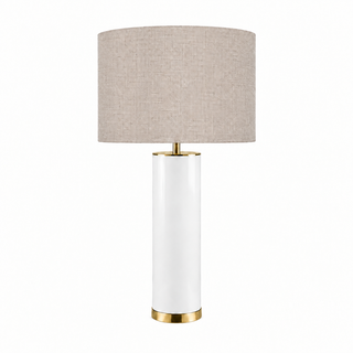CAND. MESA TUBO 120 LACADO BRANCO/LATÃO POLIDO