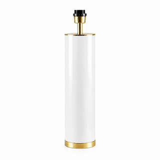 CAND. MESA TUBO 120 LACADO BRANCO/LATÃO POLIDO