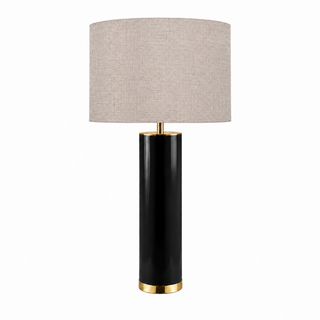 TUBE TABLE CANDLESTICK 120 LACQUERED BLACK/POLISHED BRASS