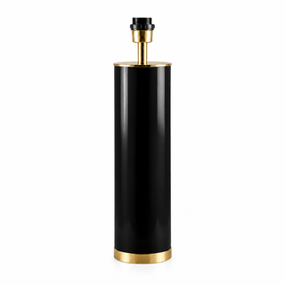 TUBE TABLE CANDLESTICK 120 LACQUERED BLACK/POLISHED BRASS