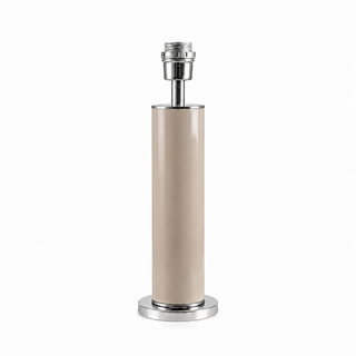 BEIGE LACQUERED TUBE/POLISHED STAINLESS STEEL TABLE BASE 76* 30