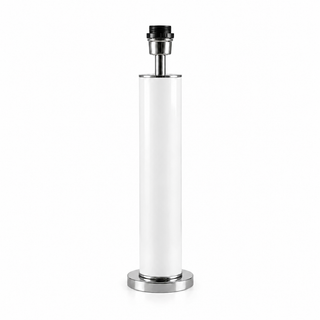 WHITE LACQUERED/POLISHED STAINLESS STEEL TUBE TABLE CAND. 76* 30