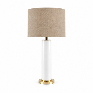 WHITE LACQUERED TUBE SIDE TABLE 76* 30 WITH DRAWER