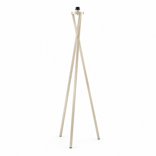 CAND. STAND 3 CROSSED SQUARE TUBES BEIGE LACQUERED