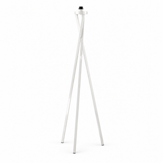 CAND.PIED 3 TUBES CARRÉS CROISÉS LAQUÉ BLANC
