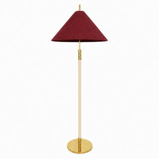 Floor Lamp Lily 1xE27 Polished Brass/Beige Leather Cover