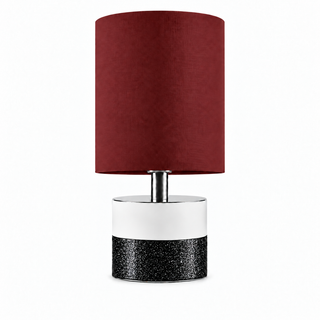 CAND. TABLE 2 TUBES 120 LAQ BLANC/RECOUV. PAILLETÉ NOIR/INOX POLI