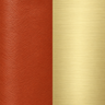 polished brass and terracotta leather fabric