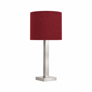 brushed stainless steel square table lamp 35 cm