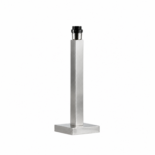 brushed stainless steel square table lamp 35 cm