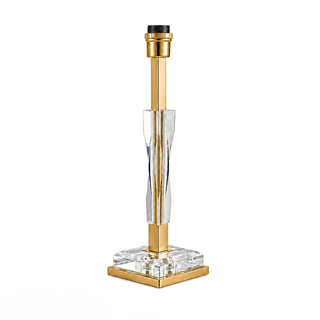 candélabre colonne en cristal laiton poli