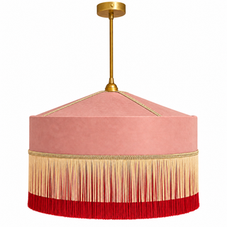 60CM TRAPEZOID LAMPSHADE DECOR DOUBLE FRINGE (Top Cup)
